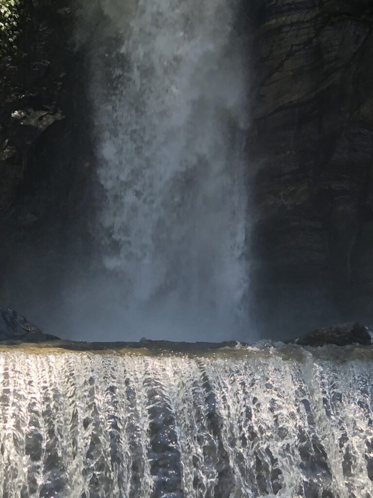 large waterfall, pouring water